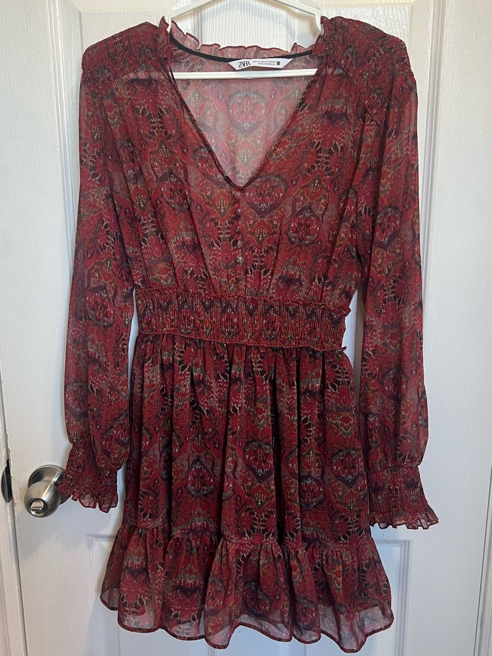 Paisley Smocked Waist Dress | XS - Like new